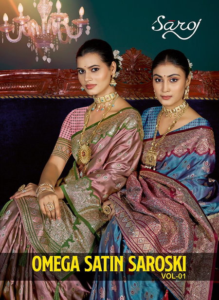 Omega Silk Saroski Vol 1 By Saroj Satin Silk Pattu Saree Wholesale Online
